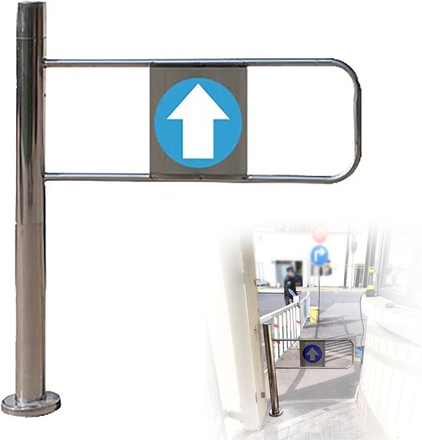 One-Way Mechanical Access Door, Auto Close Swing Door for Restaurants & Hospitals, Left/Right Barricade, No Re-Entry Security Solution