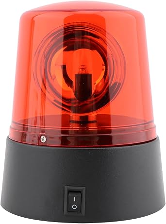 3-Inch 360 Degree Rotating LED Strobe Light, Emergency Police Car Beacon Siren, Disco Party Lamp for DJ Show, Bar, Club with Switch ControlColorRed