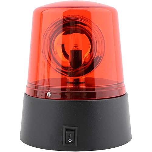 360 Degree LED Strobe Light, Disco Party Rotating Lamp Police Car Beacon Siren Strobe Light with Switch Control for Home Room Dance Parties Birthday(COLOR:red 1Pc)