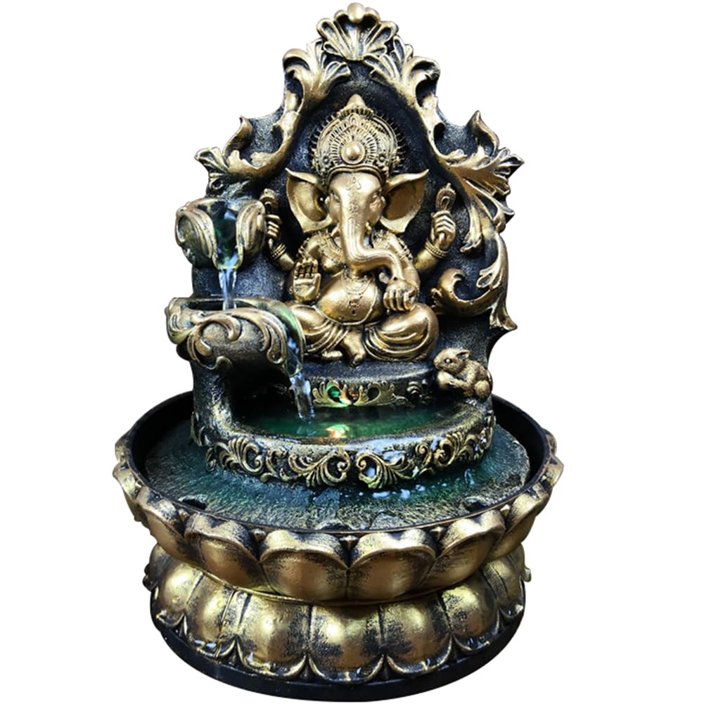 ガネーシャ 水流 フォウンテン 卓上 インテリア LED付き 楽天市場】開運インテリア ガネーシャ 置き物 置物 流水 噴水 滝