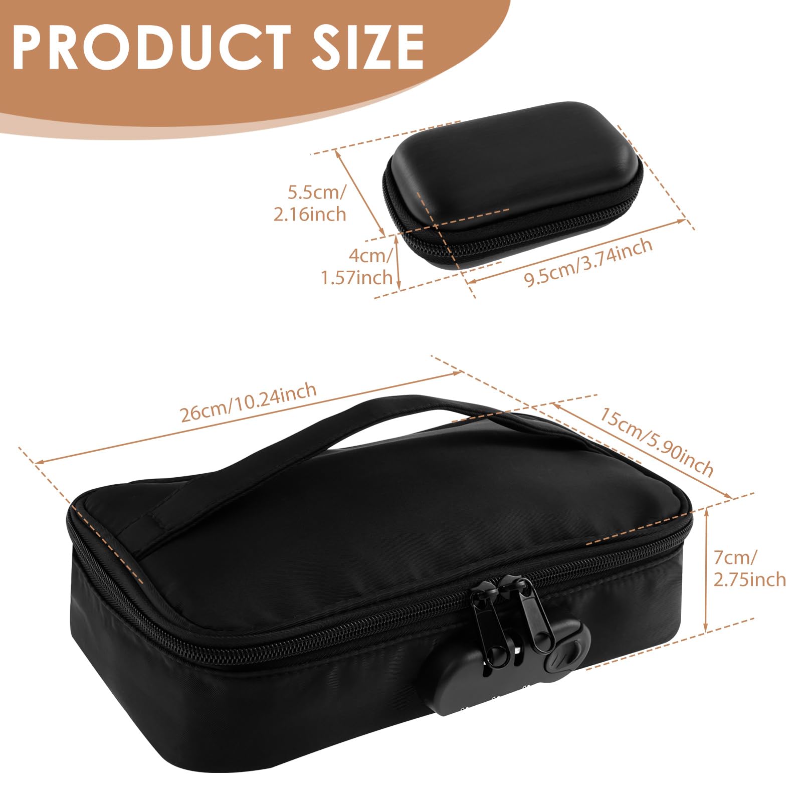 Lockable Toy Storage Bag, Locking Storage Box, Locking Organizer Bag with Mini Zipper Box, Lockable Bag Travel Bag, Lockable Organizer Case Organizer Container for Women Men