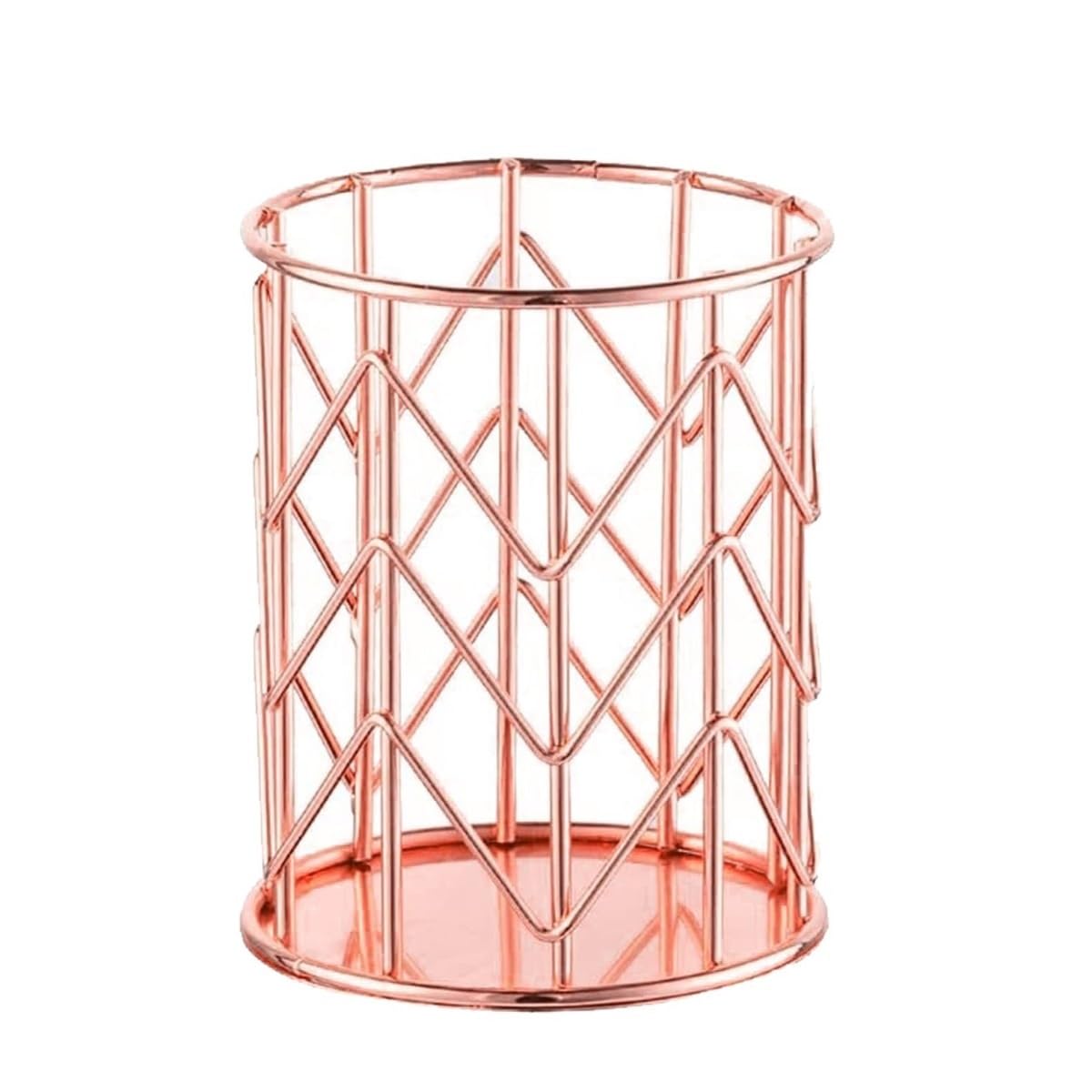 Stiftköcher Bleistift-Becherhalter, Draht-Metallgeflecht, Make-up-Pinsel-Organizer for Schreibtisch, Büro, Zuhause Organizer(Rose Gold)