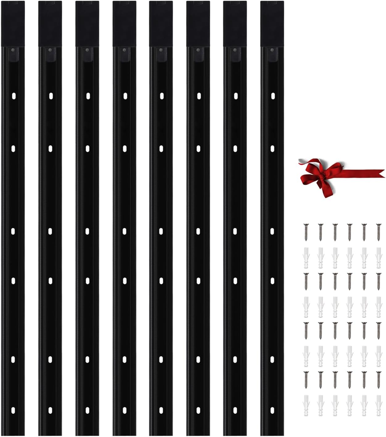 H Type Track Lighting Rails 8PCS 110V Single Circuit 3Wire H Track Rail Black 26 feet (3.26 * 8