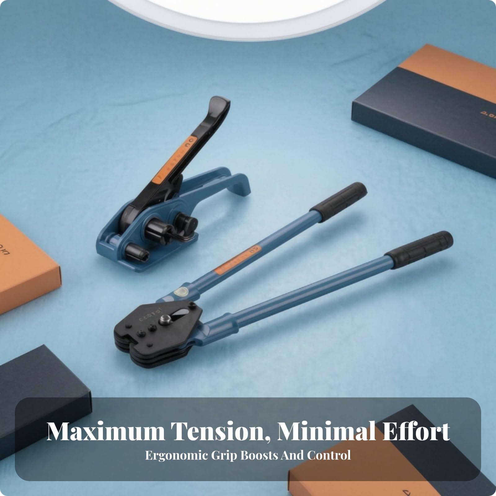 Strapper Tensione Sigillatrice Kit Strapping Manuale Tendinastro Sigillatrice per Reggia PET Manici Lunghi Presa Antiscivolo Chiusure Strette