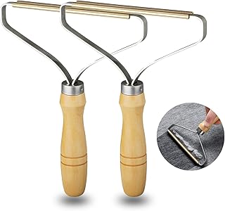 Blue Iris Pro Lint Remover Carpet Scraper Tool - Pack of 2: Double-Sided Metal Lint Rollers for Clothes, Carpet Hair, and Pet Hair Removal - Fabric & Carpet Shaver - UK's Best Carpet Scraper