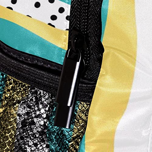 Sac à dos pour garçons et filles multicolore géométrique 30,5 cm
