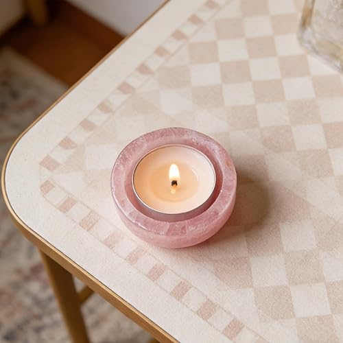 Miniatura 5 de Portavelas de cuarzo rosa para decoración del hogar, soporte de bola de cristal, soporte para velas de té cónico, soporte para plantas de aire