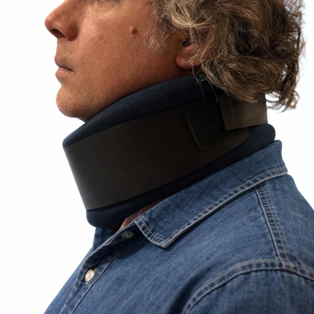 Collare Cervicale Morbido - Supporto per il Collo con Placca in Polietilene Regolabile, che Consente Maggiore Rigidità o Flessibilità - Sollievo dal Dolore alla Colonna Vertebrale - Blu