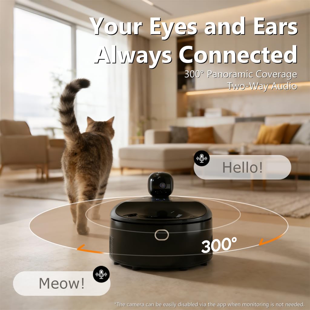 Cayboxy - Comedero automático para gatos con control de alimentos húmedos, dos en uno, refrigerado automático para gatos con refrigeración semiconductora, 5 comidas frescas, controlado por aplicación