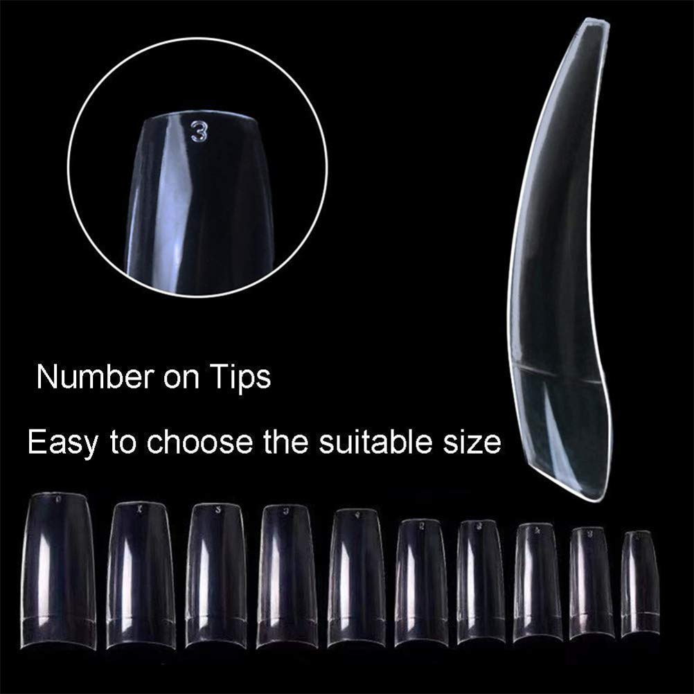 Feugole French Nail Tips Acrylic Flake Nails Half Cover 1000PCS Artificial False Nails Half Tips & Box for DIY Nail Art : Beauty & Personal Care
