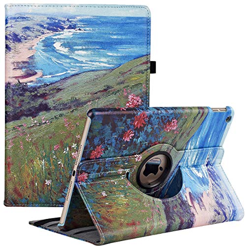 Funda para iPad 10.2 9ª/8ª/7ª Generación (2021/2020/2019)   Rotación de 360 Grados Carcasa con Función de Soporte y Auto Reposo/Activación (Beach)