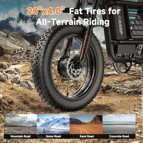 Image of Electric Bike for Adults, 1500W-3000W Peak Fat Tire Ebike, Class 2 Moped Style All-Terrain Electric Bicycle with Advanced Suspension, UL 2849 Certified Removable Battery
