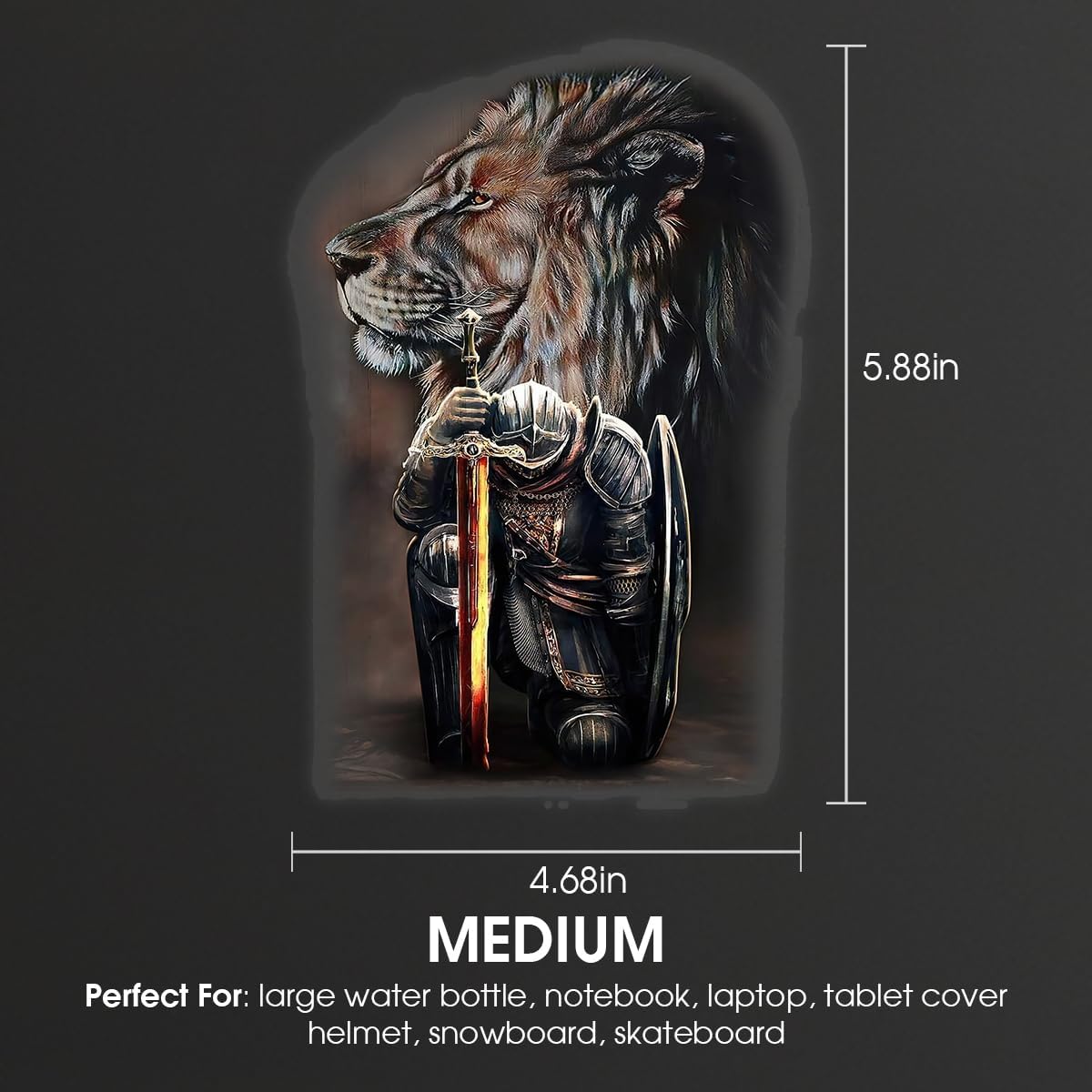 Premium Jesus Car Decal – Lion of Judah with Fighter Warrior Design – Durable & Waterproof Christian Vinyl Sticker for Car, Truck, Window, Laptop, Bumper – 5.88 x 4.68 Inches - Image 3