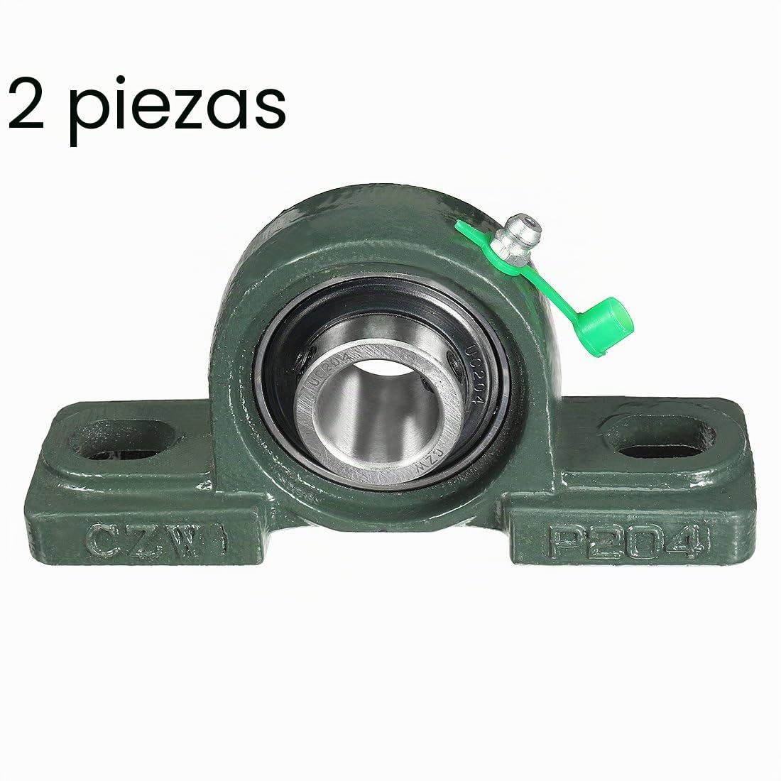 sourcing map Rodamiento de Bolas con Bridas con Soporte UCP204, 2pcs 20mm Rodamientos Autoalineable, Cojinete de Bloqueo para Brida para Maquinaria de Transporte/Impresión 3D