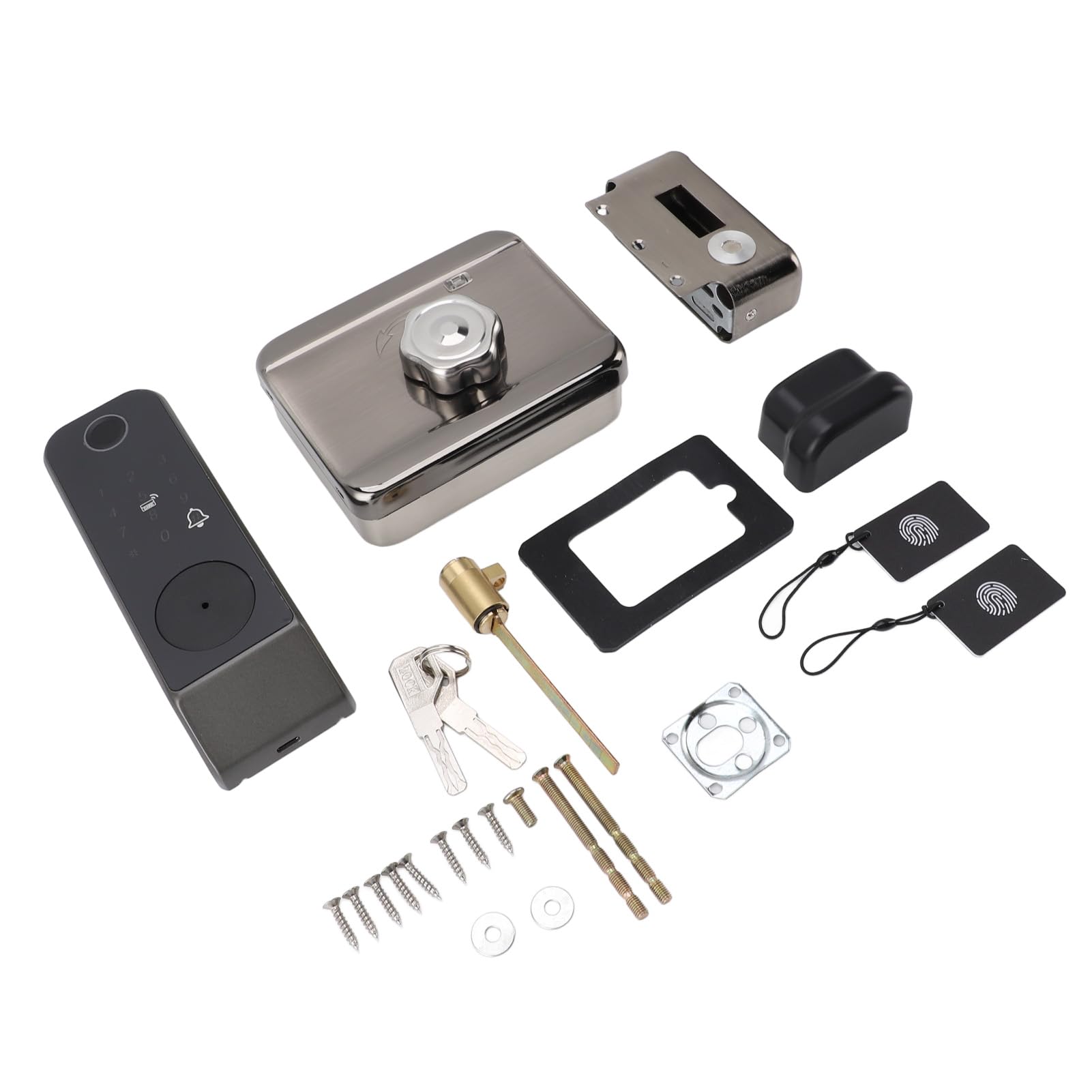 Haofy Cerradura Puerta Inteligente con Huella Digital y Tarjeta Contrase?a Seguridad IP66 para Exterior Interior Control Móvil para Hogar Oficina Familiar Acceso Sin Llave