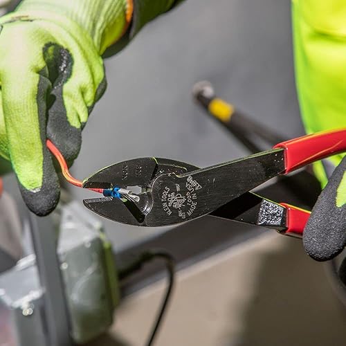 Miniatura 7 de Klein Tools Paquete de cortadores de cables y herramienta crimpadora  Cortador de cables Journeyman + herramienta de engaste para terminales