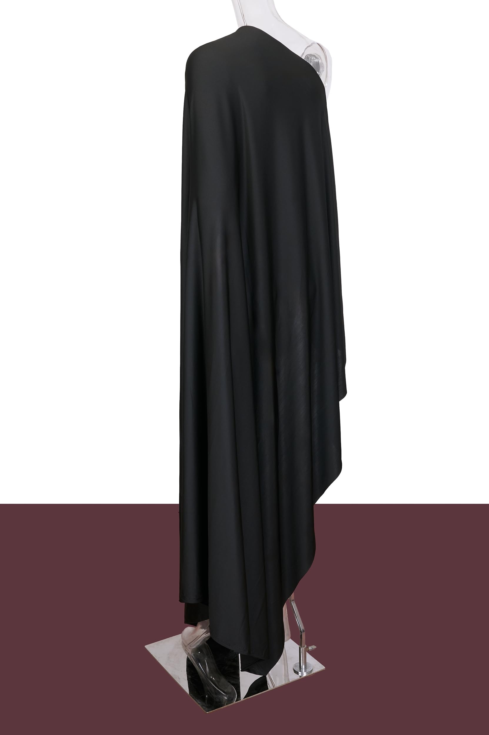 68" Wide Four-Way Stretch Spandex Polyester Fabric By The Yard Medium Weight Soft & Breathable & Drapable Broadcloth for Apparel, Accessories,Decorations & DIY Crafts (Black, 68" x 2 Yards) — view 7