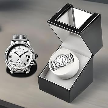 Single Automatic Watch Winder Box, Silent Automatic Watches Display Storage Watch Rotator, Rotation Wristwatch Box for Women and Men Mechanical Watches