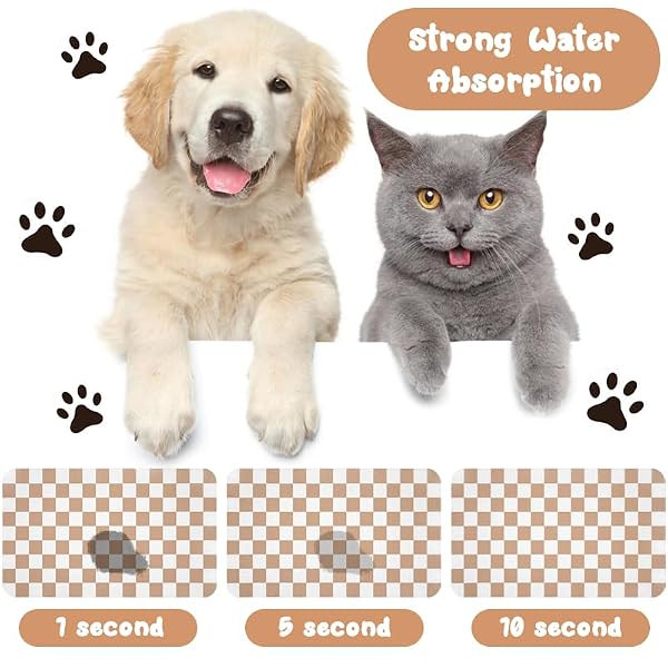 Dog Food Mats for Floors Waterproof, Pet Water Bowl Mats Pet Feeding Absorbent Placemats Plaid 24 * 32 inch by Zoeeya - Image 5