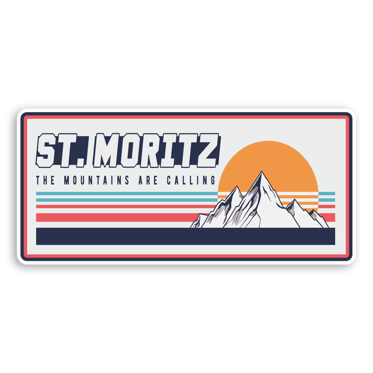 2 x 10cm Retro St Moritz Vinyl Stickers - Ski Sticker Laptop Luggage #20166 (10cm Wide)