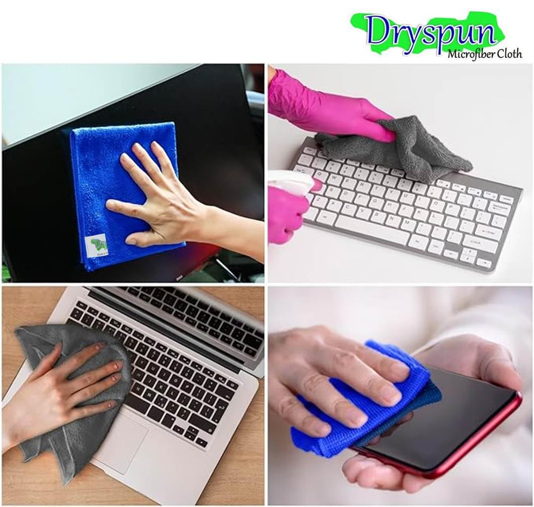 Microfiber Cloth – 4 pcs – 40×40 cms – 350 GSM Multi-Colour! Streak-Free & Thick Lint Multipurpose Cloths – Automotive Towels for Car, Bike, Home Interior Cleaning Polishing & Washing.