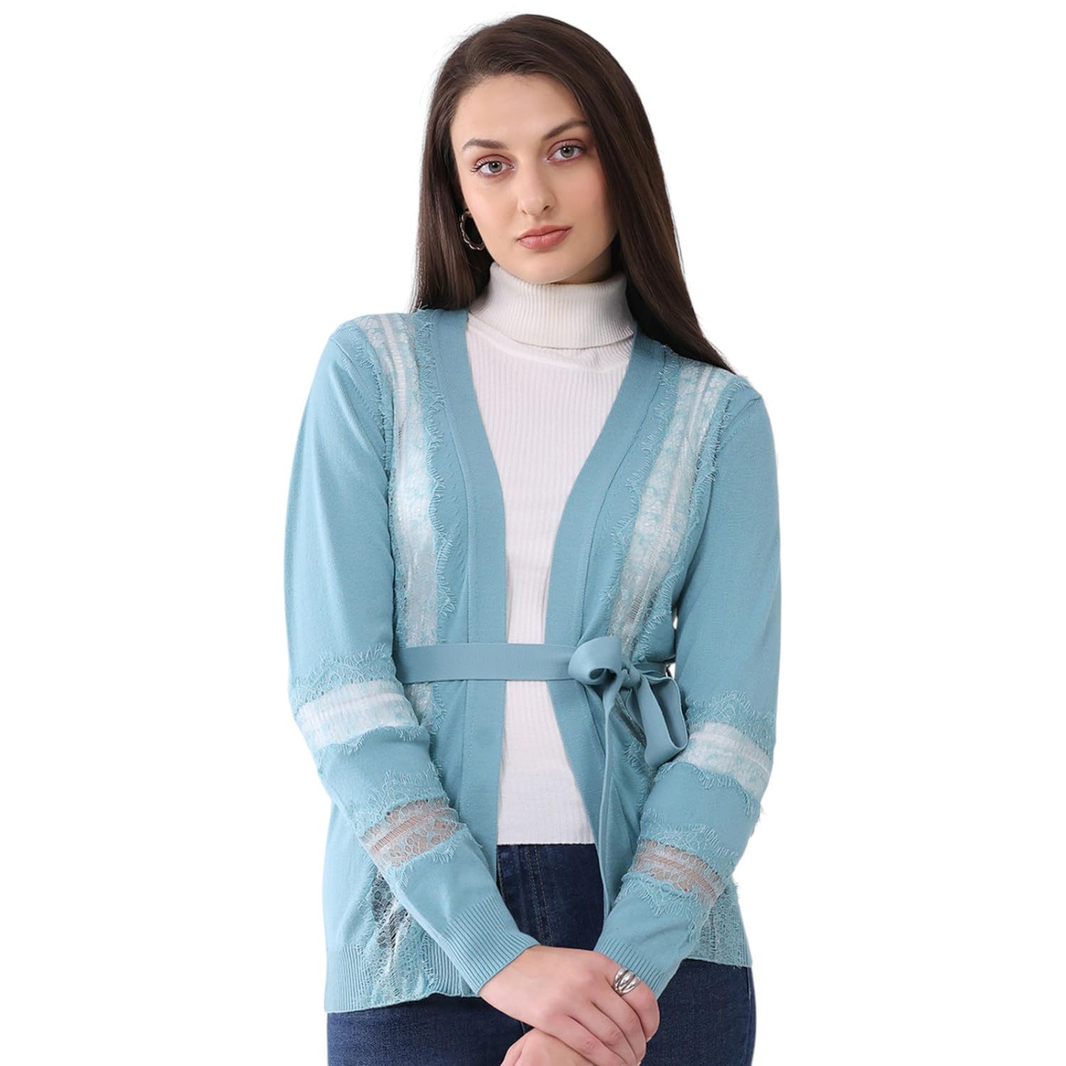 Women's Regular Fit Self Design Front Open Full Sleeve Cardigan| Warm Woolen Buttoned Sweater for Ladies | Stylish Knitted Cardigan for Women's (Pack of 1)
