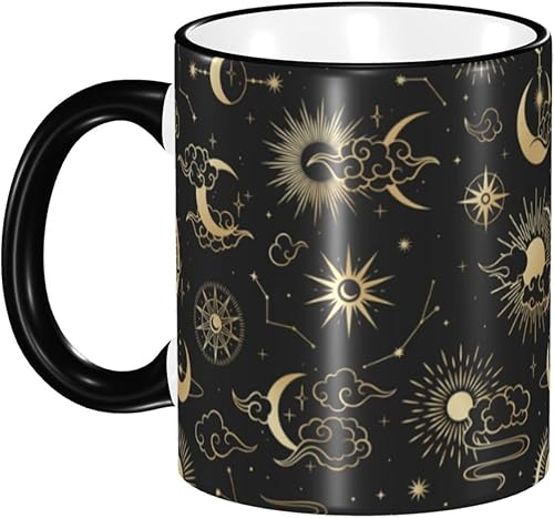 Taza de café vintage dorada con asa, taza de café de cerámica con asa, tazas de té, tazas para café, tazas para café, regalos para mujeres y