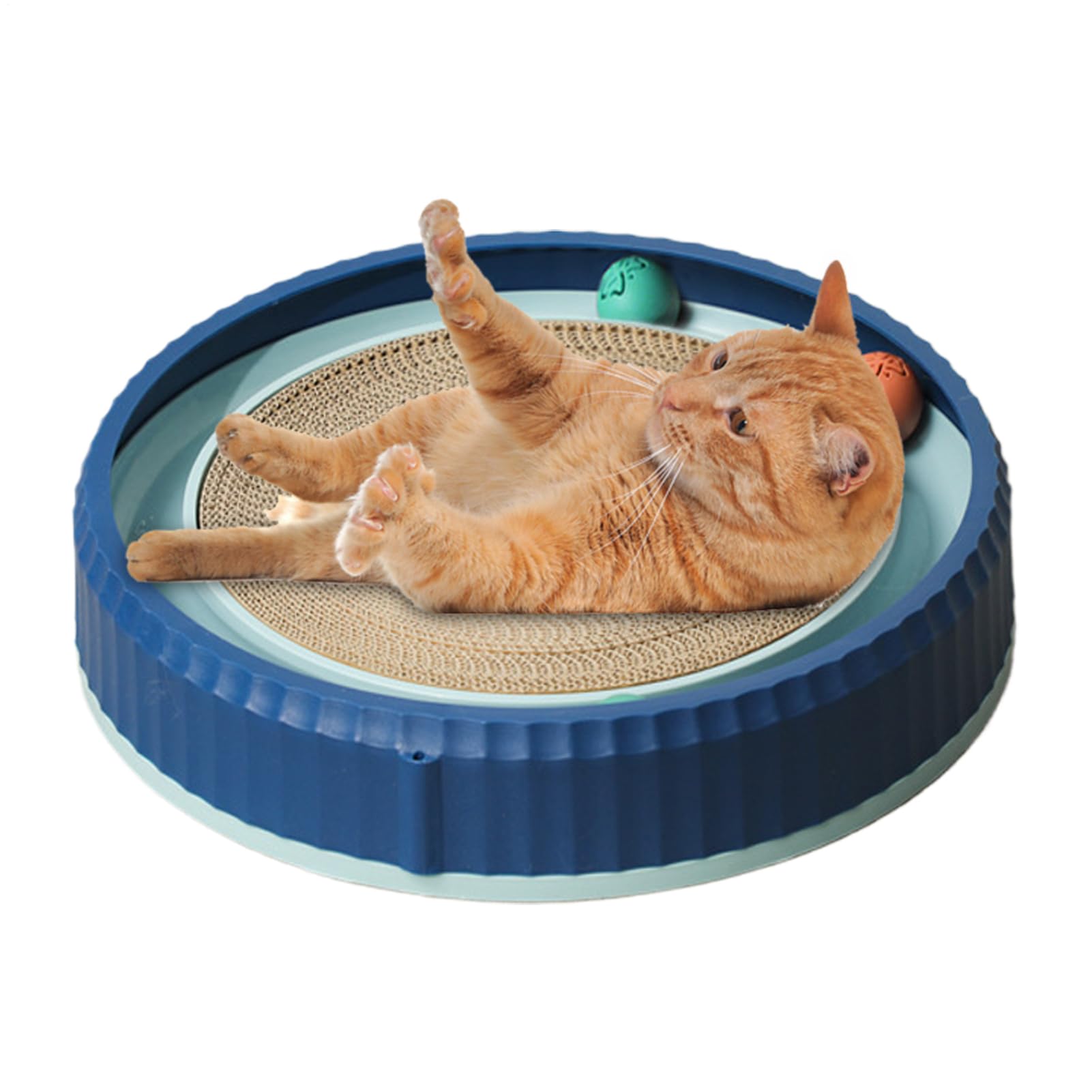 Griffoir chat rond parfait pour animer les journées de votre compagnon en salon