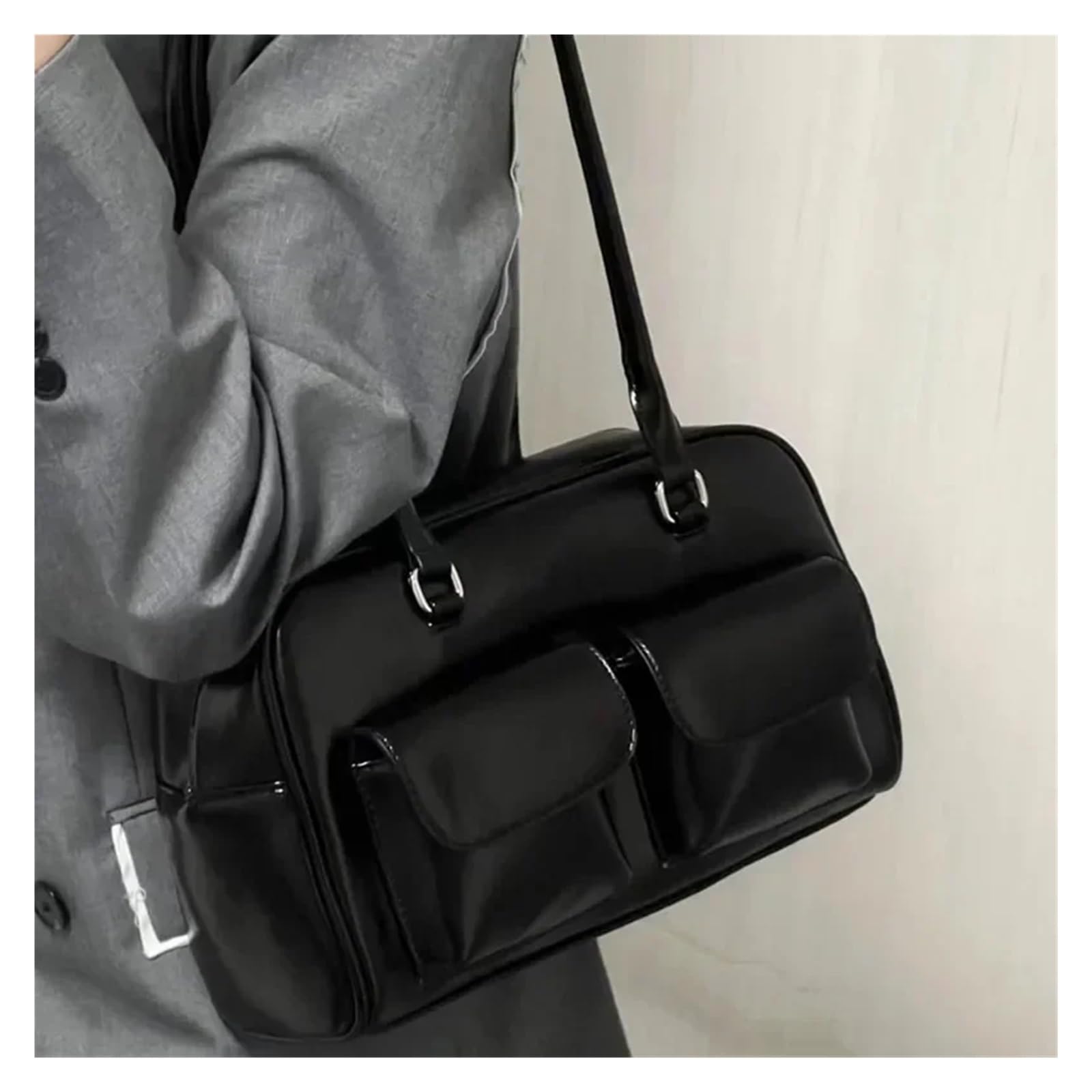 Bolso bandolera Vintage Women Business Shoulder Bags Simple Ladies Commute Tote Bag Pu Leather Female Underarm Burgundy Large Handbags Purse