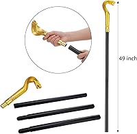 Vista 2 de Gejoy 2 piezas de serpiente de diamante, bastón para caminar, cetro de bastón de plástico egipcio para Halloween, cosplay, juguete de serpiente