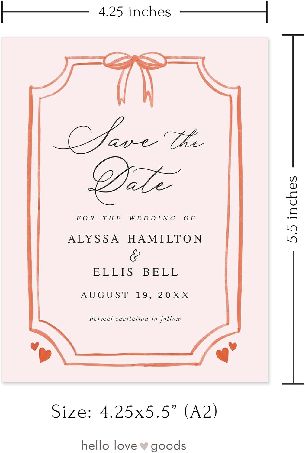 Personalized Save the Date Cards, Vintage-Inspired Wedding Save the Dates, 4.25x5.5 Custom Engagement Announcements with Envelopes