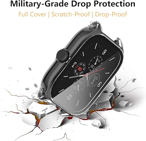 Miniatura 3 de HOMTERN Funda compatible con AMAZFIT GTS 4 funda rígida de policarbonato transparente con pantalla de vidrio templado cubierta completa a prueba de