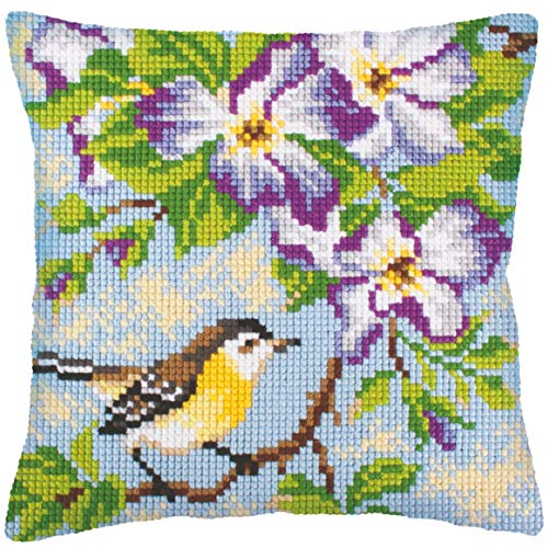 RTO Little Mouse On A Branch Collection D'Art Stamped Needlepoint Cushion Kit, 40 x 40cm