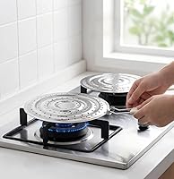 Vista 4 de Paquete de 2 difusores de calor de doble espesamiento, reductor de llama protector de llama, placa de acero inoxidable para estufas eléctricas