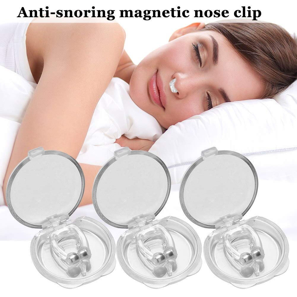 1/3PCS Silicone Magnetic Anti Snore Stop Snoring Nose Clip Sleep Tray Aid w/Case Personal Health Beauty Care Products 2