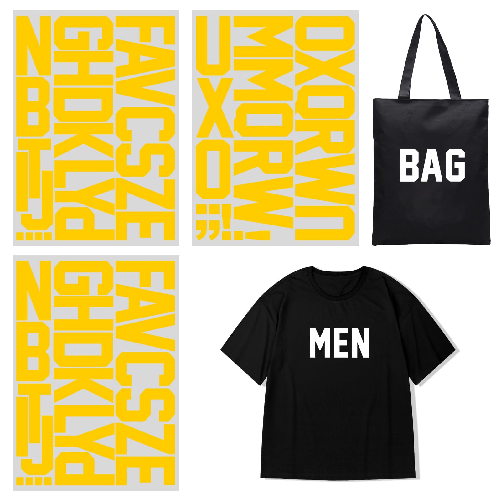 3 Inch Iron On Heat Transfer Letters Alphabets Fabric Vinyl DIY for Sport Jerseys T Shirts Clothes Slogan Printing Crafts Decoration (Yellow) โ image 1