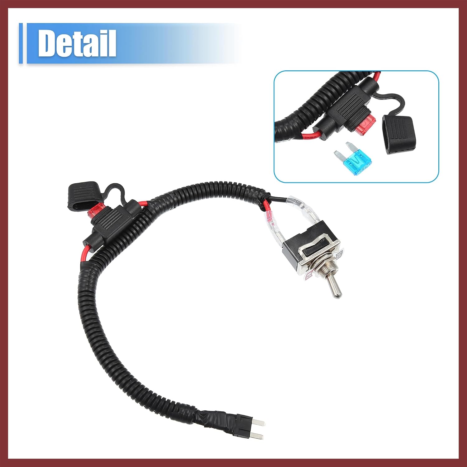 1 Set 37.5cm 14.76" Universal Automotive Switched Fuse Bypass Kit Fuse Bypass Switch Replace Parts