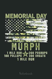 Murph Challenge Memorial Day WOD Training Gear 2021 Camiseta Notebook: US Memorial Day, Journal 6 x 9, 110 Page Blank Lined Paperback Journal/Notebook Gift For Family Friends