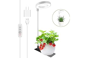 Grow Lights for Indoor Plants, Full Spectrum Halo Growing Lamp with Detachable...