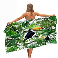 Chickw1g Serviette De Plage Microfibre Séchage Rapide 3D, Serviette De Bain Absorbant Couverture De Voyage Légère Pour Yoga Natation Sport Tapis De Plage (Toucan,80x160cm