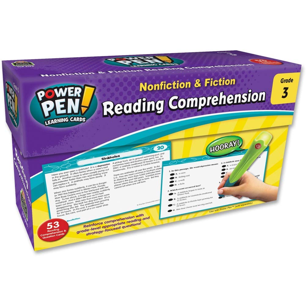 Teacher Created Resources Power Pen Learning Cards: Nonfiction &amp; Fiction Reading Comprehension Grade 3 (TCR6198)