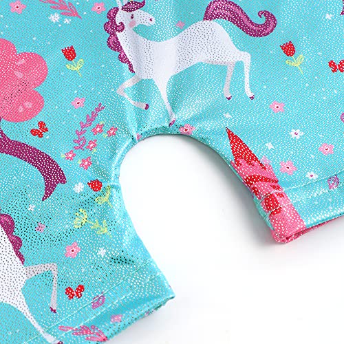 HOZIY Girls Gymnastics Leotards for Kids Tumbling Outfits Biketard Sparkle Adorable Pattern