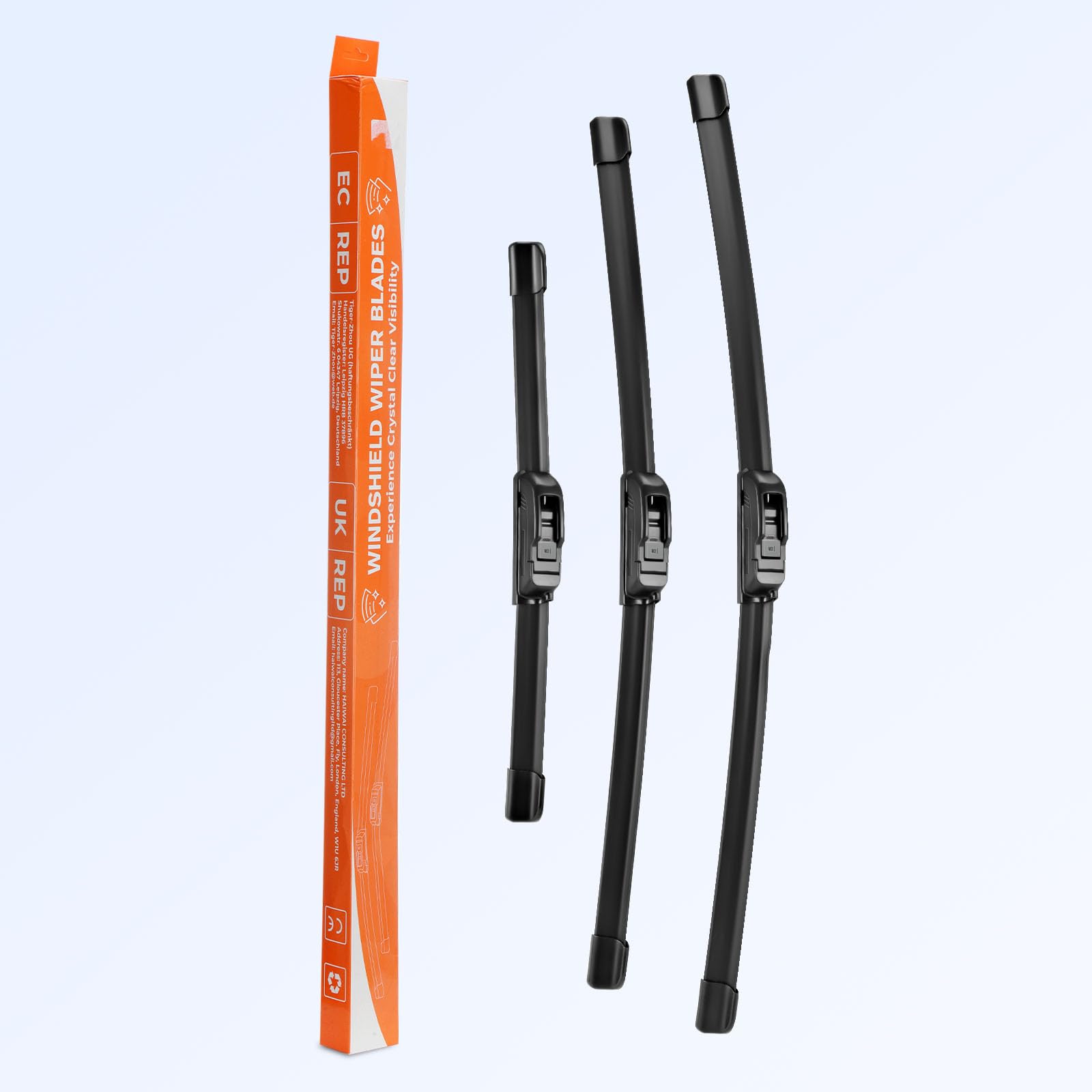 Scheibenwischer Wischerblätter Vorne + Hinte Kompatibel mit VW LUPO | BJ 1998-2005 (3er Set: 525mm/475mm/300mm) Frontscheibenwischer und heckscheibenwischer