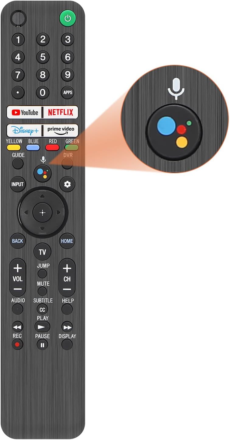 Replacement for Sony TV Remote Replacement | for 2018-2024 Sony Smart TVs with Voice Control | Sony BRAVIA XR/XBR/KD Series 4K LED OLED Google/Android TVs | Energy-Saving | 12-Month Full Warranty.