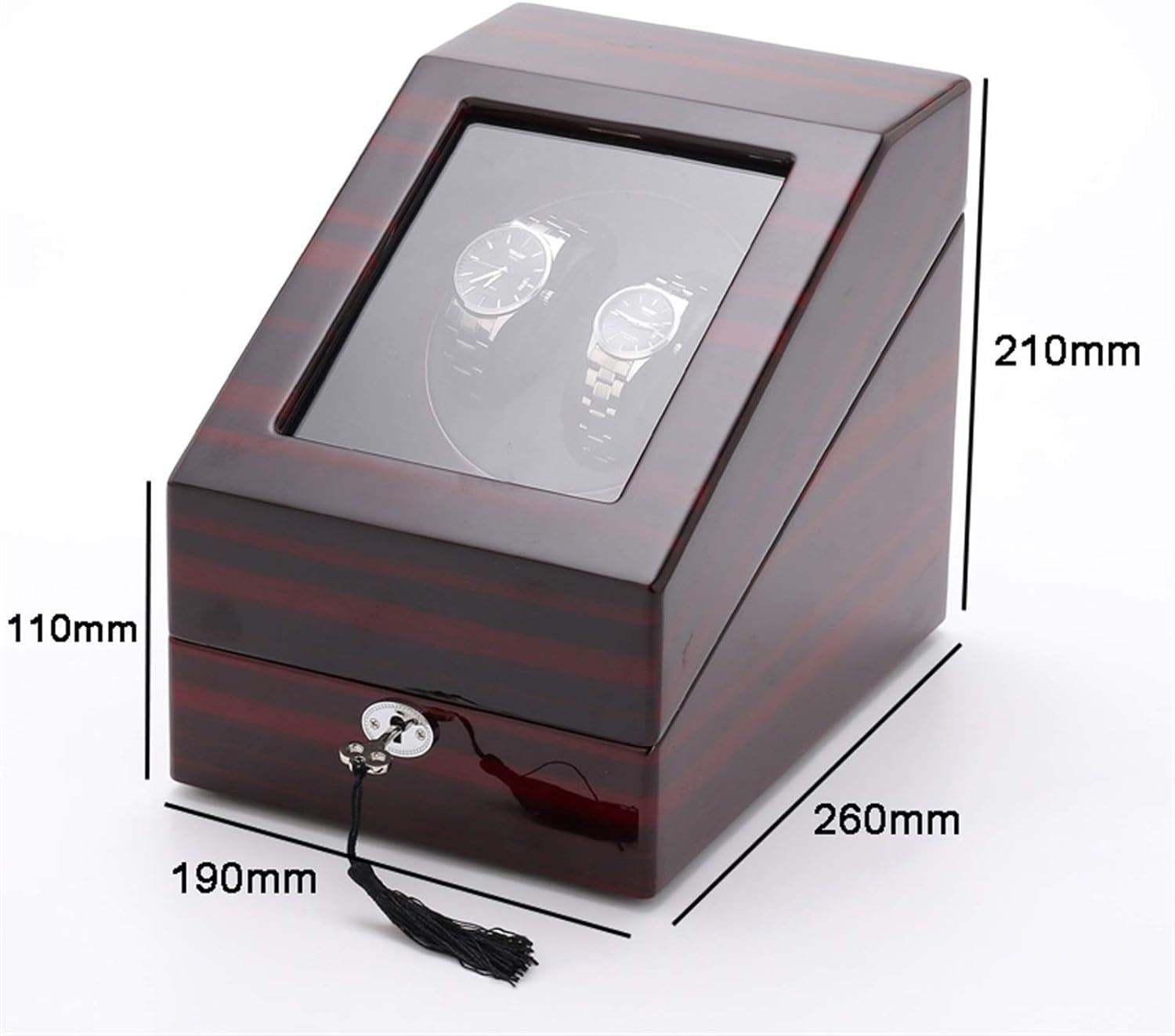 Caja de Cuerda para Relojes - 2+3 Reloj automático de Fibra de Carbono y Cuero con agitador Giratorio, Caja de Almacenamiento para Relojes, Soporte de exhibición, Motor s,