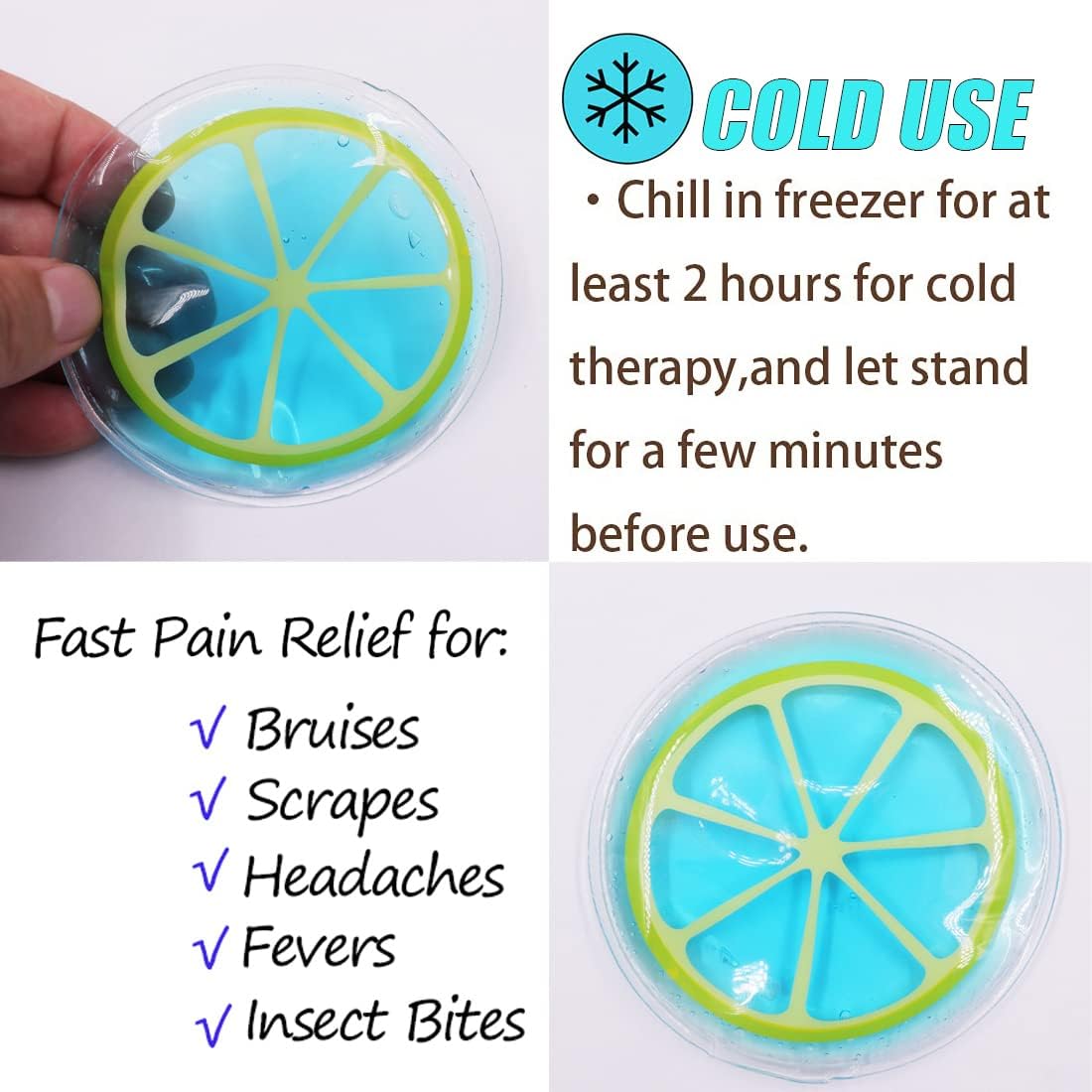 Kids Hot Cold Pack, Ice Pack Boo Boo Cute Fun Animal Designed Children Gel Bead Wrap | Pain Relief for Kids Boo Boos, Fever, Wisdom Teeth, Tired Eyes, Headaches, Swelling, Bruises