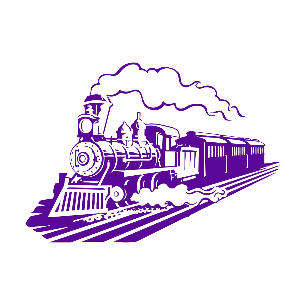 Train Wall Decal Vinyl Railroad Track Stickers Railway Train Track Wall Decal Nursery Kids Bedroom Decor Locomotive Decal Large - 49x68cm โ image 1