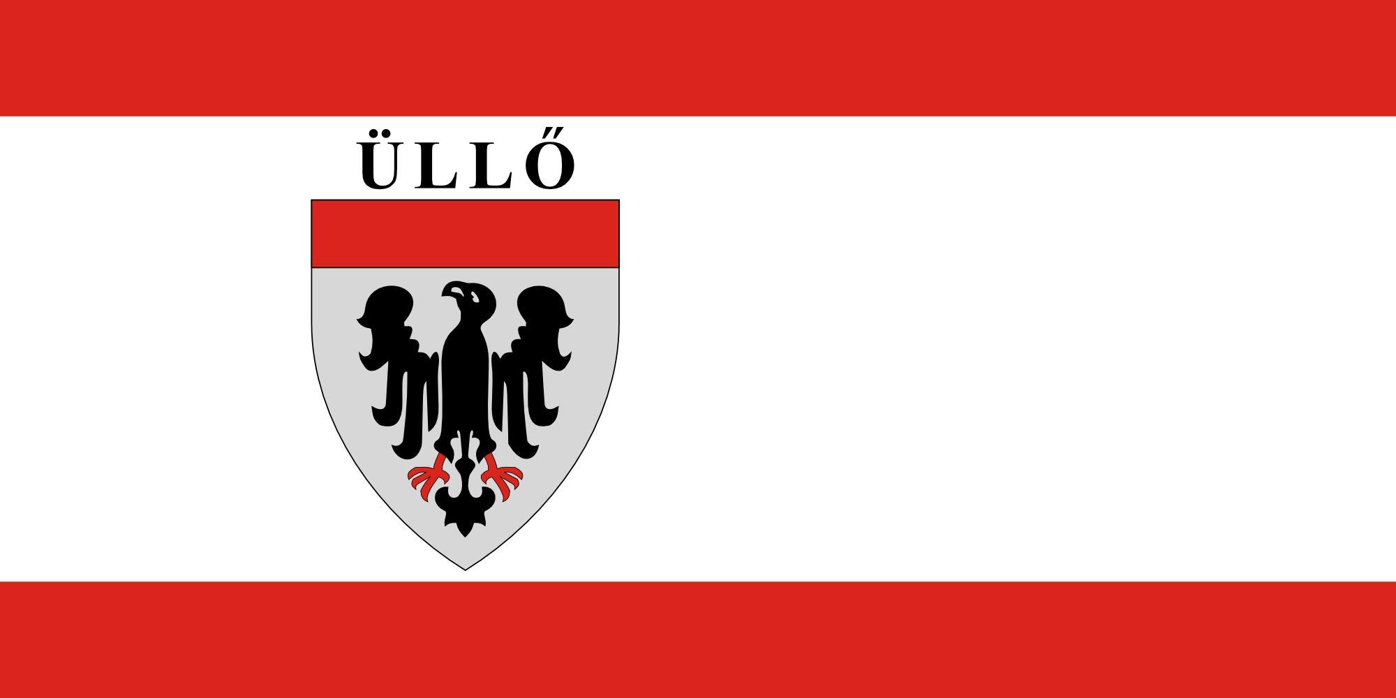 Drapeau paysage de grande taille pour la ville d'Üllő mesurant 1.35m²