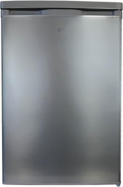 Igenix IG255X Freestanding Under Counter Larder Fridge with 2 Adjustable Glass Shelves, 1 Salad Drawer with Shelf On Top, Reversible Door, 127 Litre Capacity, 55 cm Wide, Inox - 1