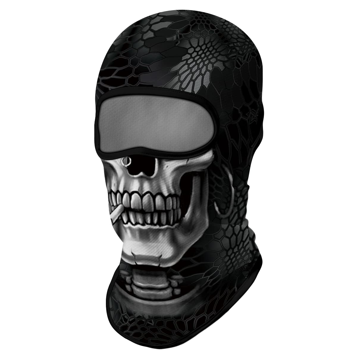 ShopINess Pasamontañas Calavera 3D UPF 40+ en Microfibra para Moto Esquí Snowboard Ciclismo | Balaclava Transpirable para Halloween Carnaval y Deportes Outdoor
